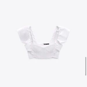 Zara Voluminous Poplin Crop Top